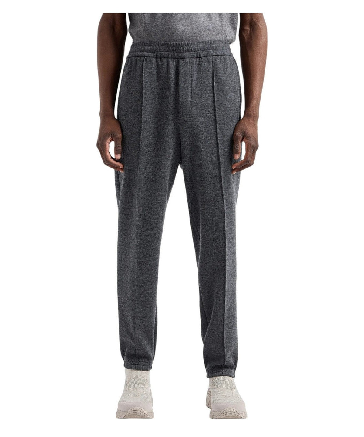 Pantaloni jogger in jersey misto lana vergine Travel Essential-Emporio Armani-Pantaloni-Vittorio Citro Boutique