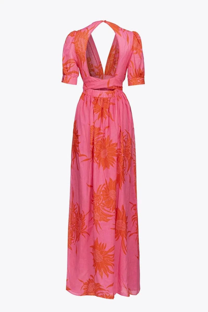 ABITO LUNGO STAMPA MACROFIORE-Abiti-Pinko-Vittorio Citro Boutique