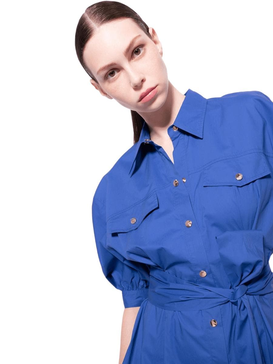 Chemisier in popeline di cotone con fusciacca - Vittorio Citro Boutique