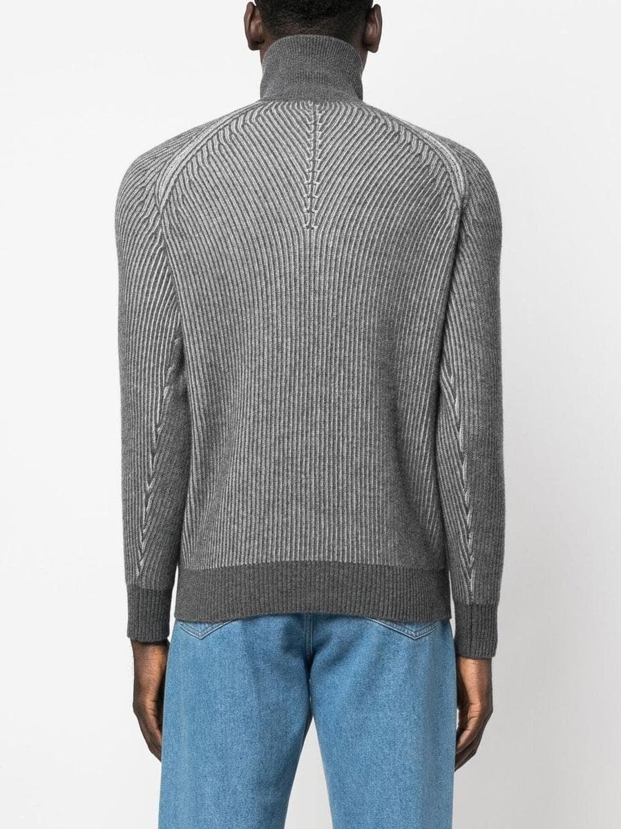 Maglia con mezza zip in maglia a costine - Vittorio Citro Boutique