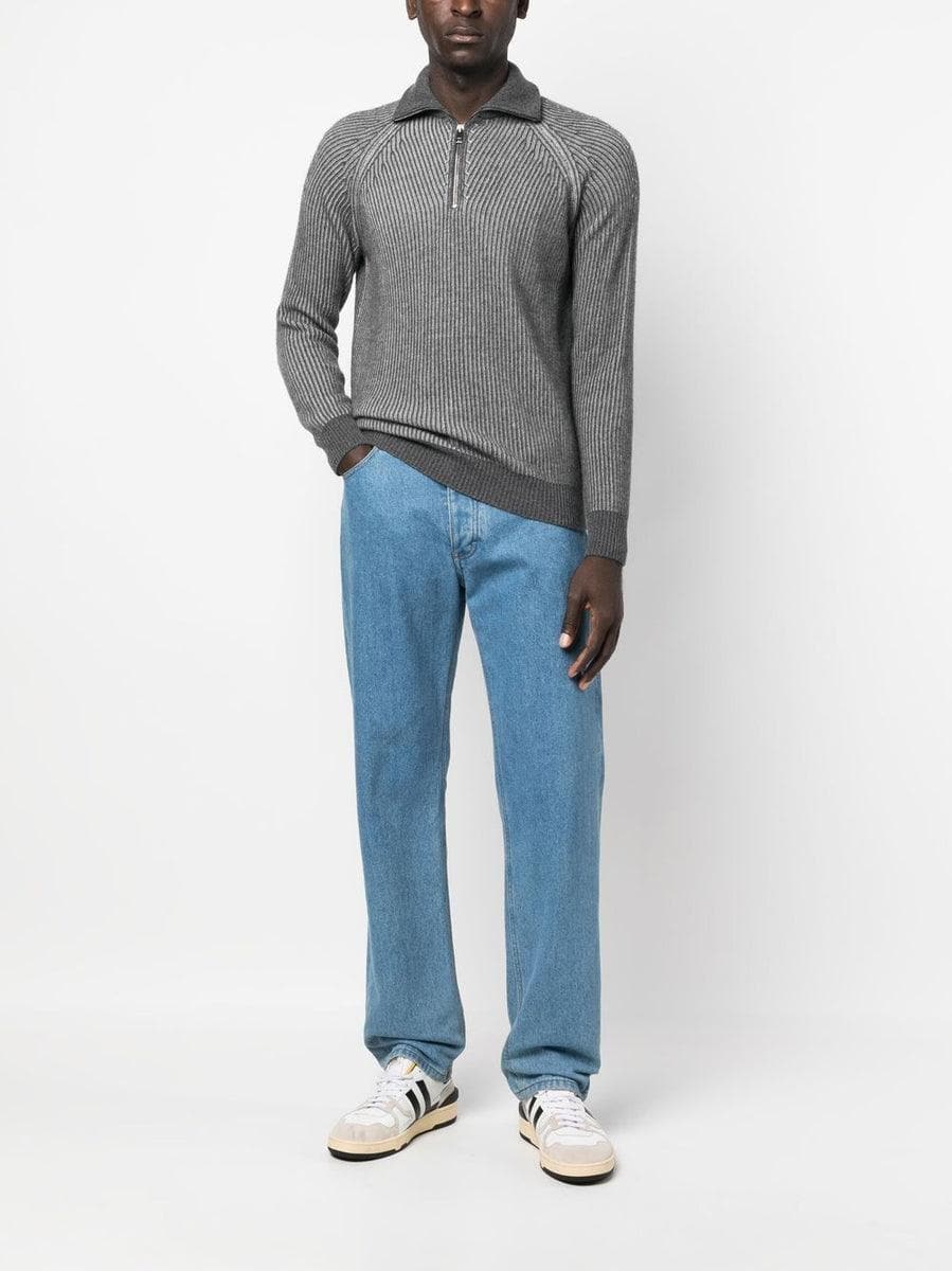 Maglia con mezza zip in maglia a costine - Vittorio Citro Boutique