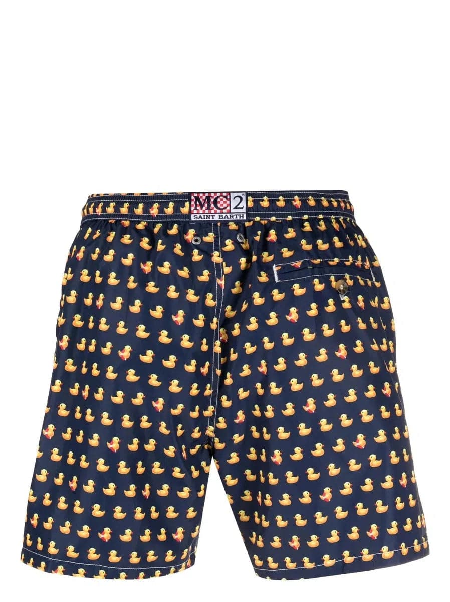 Costume mare tessuto leggero stampa paperelle - Vittorio Citro Boutique