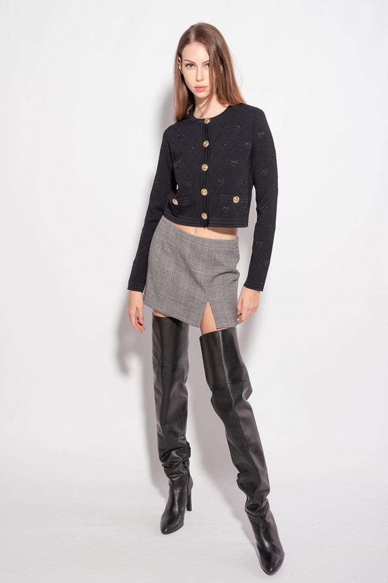 Cardigan corto jacquard love birds - Vittorio Citro Boutique