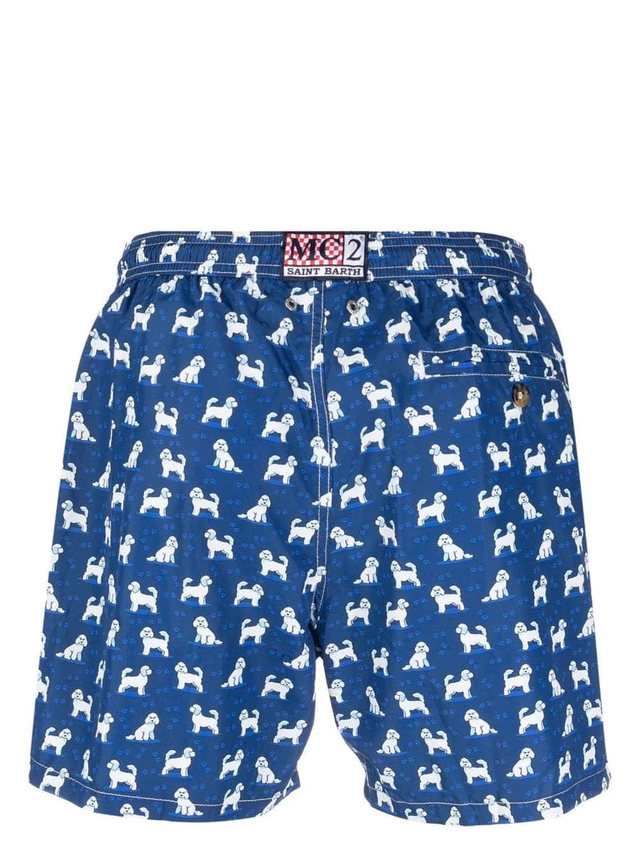 Pantaloncini da bagno con stampa Poodle Pose-Costumi da bagno-Mc2 Saint Barth-Vittorio Citro Boutique