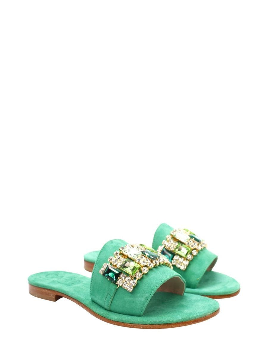 Ciabatte camoscio verde-Ciabatte-Capri Vittorio Citro-Vittorio Citro Boutique