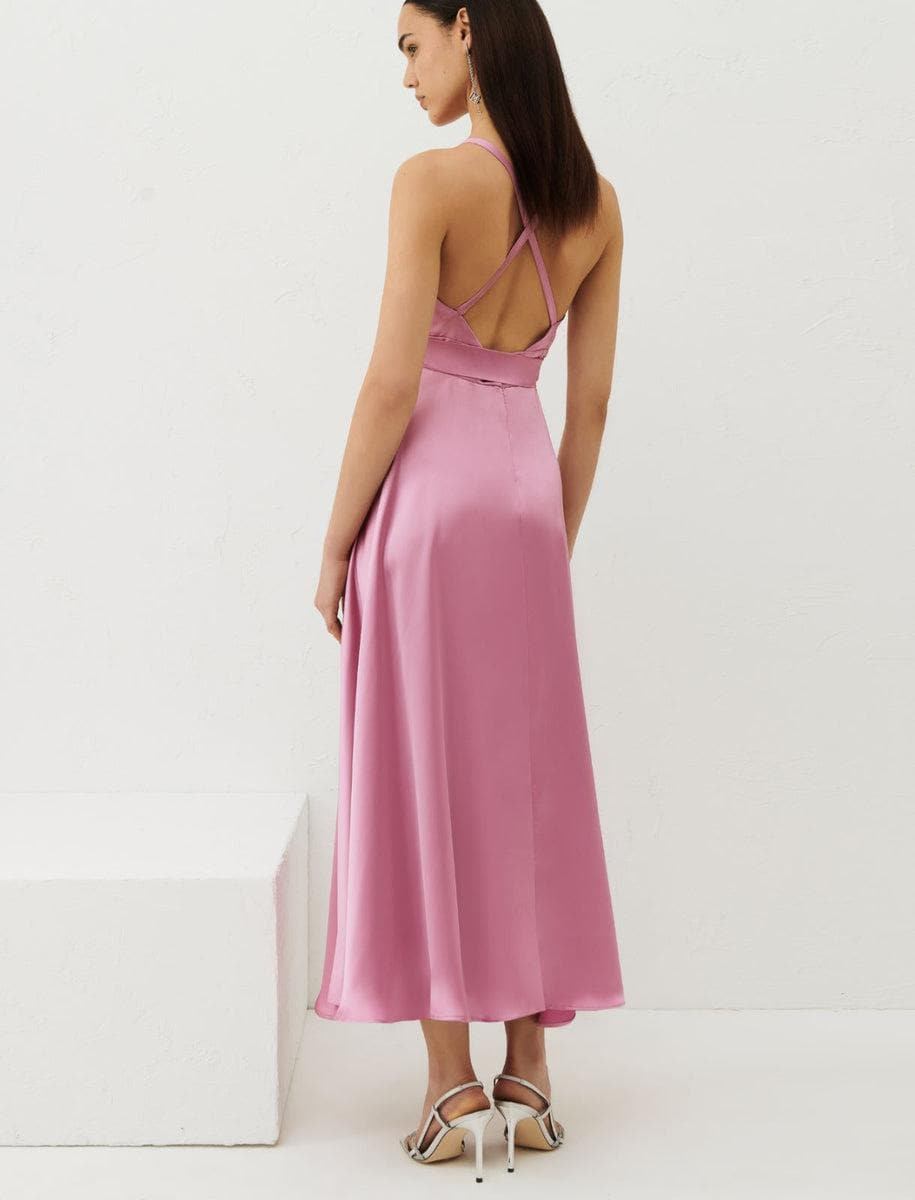 Abito Lungo Gioia di Marella in Satin Linea Fit Flare con Spacco  Acquista Ora