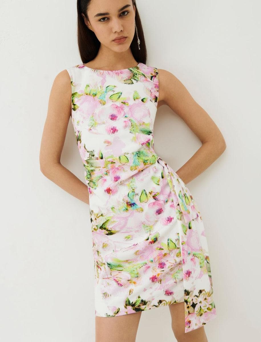 Abito al ginocchio in cady stampa floreale - Vittorio Citro Boutique