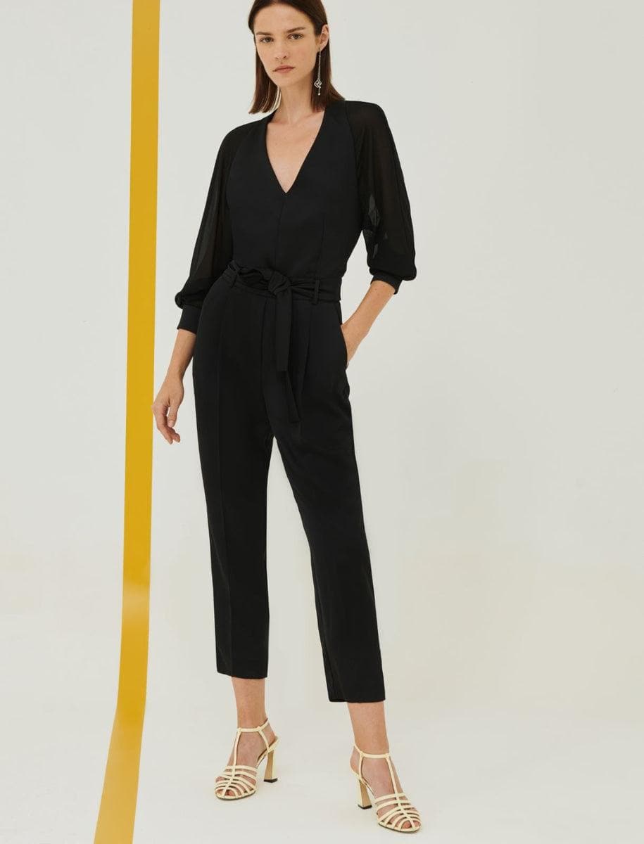 Tuta in satin con scollo a V - Vittorio Citro Boutique