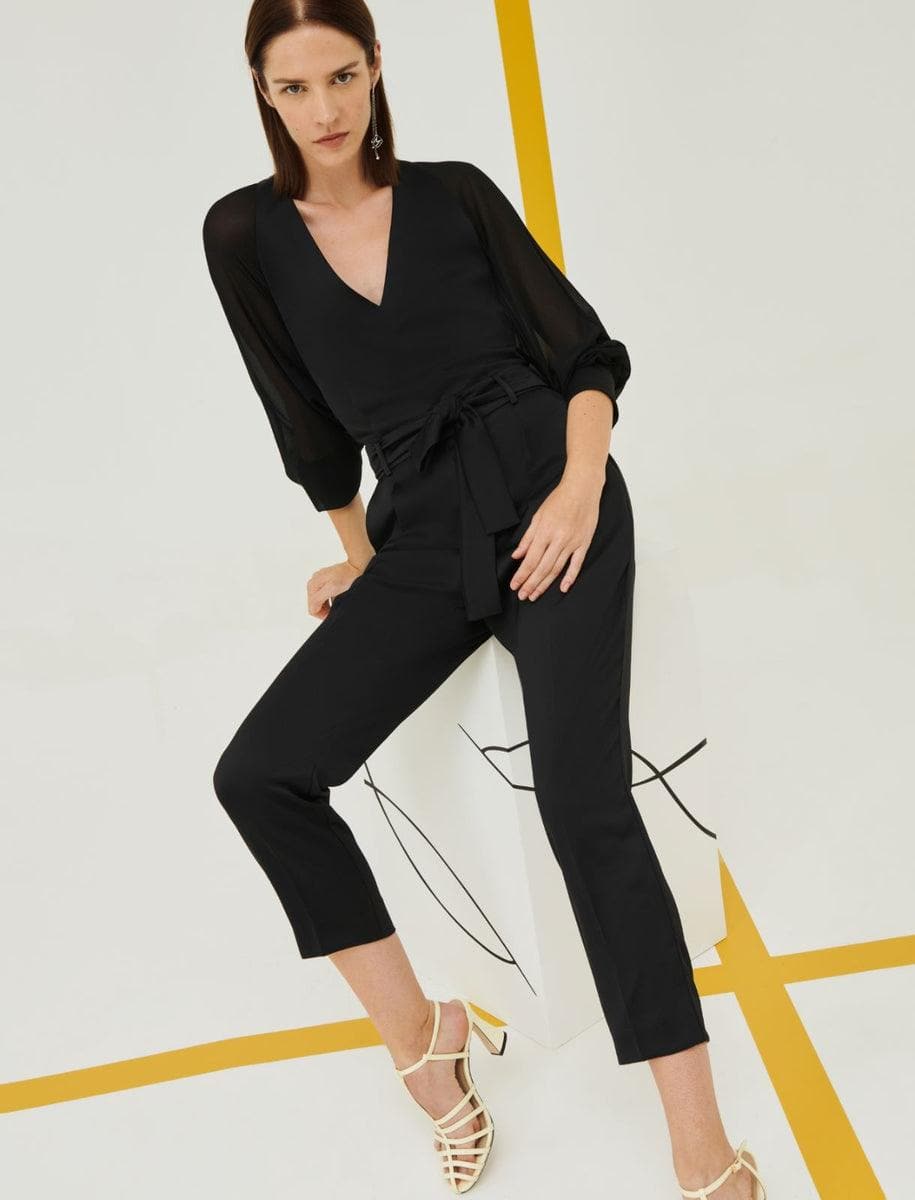 Tuta in satin con scollo a V - Vittorio Citro Boutique