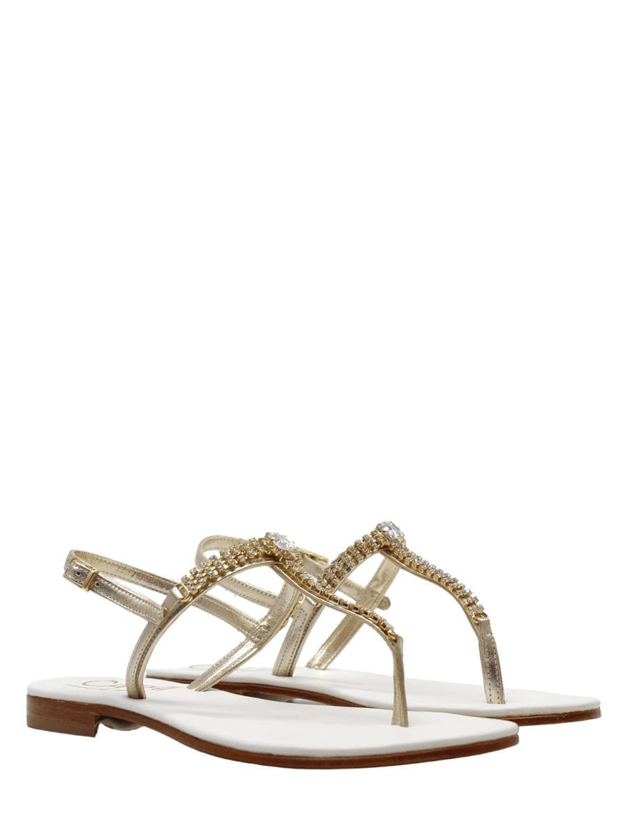 Infradito capri con cristalli in tinta - Vittorio Citro Boutique