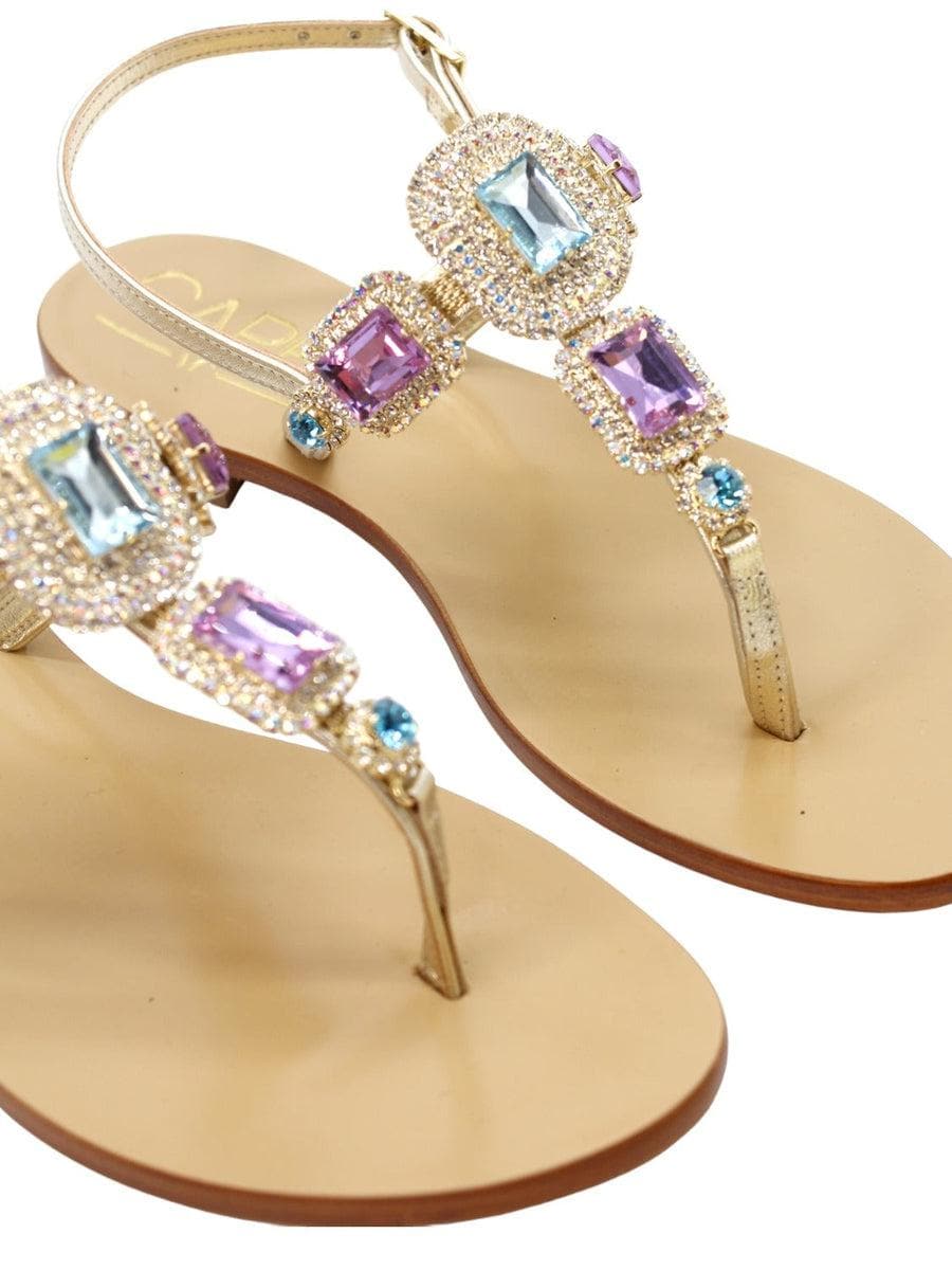 Infradito gemme e quadrati-Sandali-Capri Vittorio Citro-Vittorio Citro Boutique