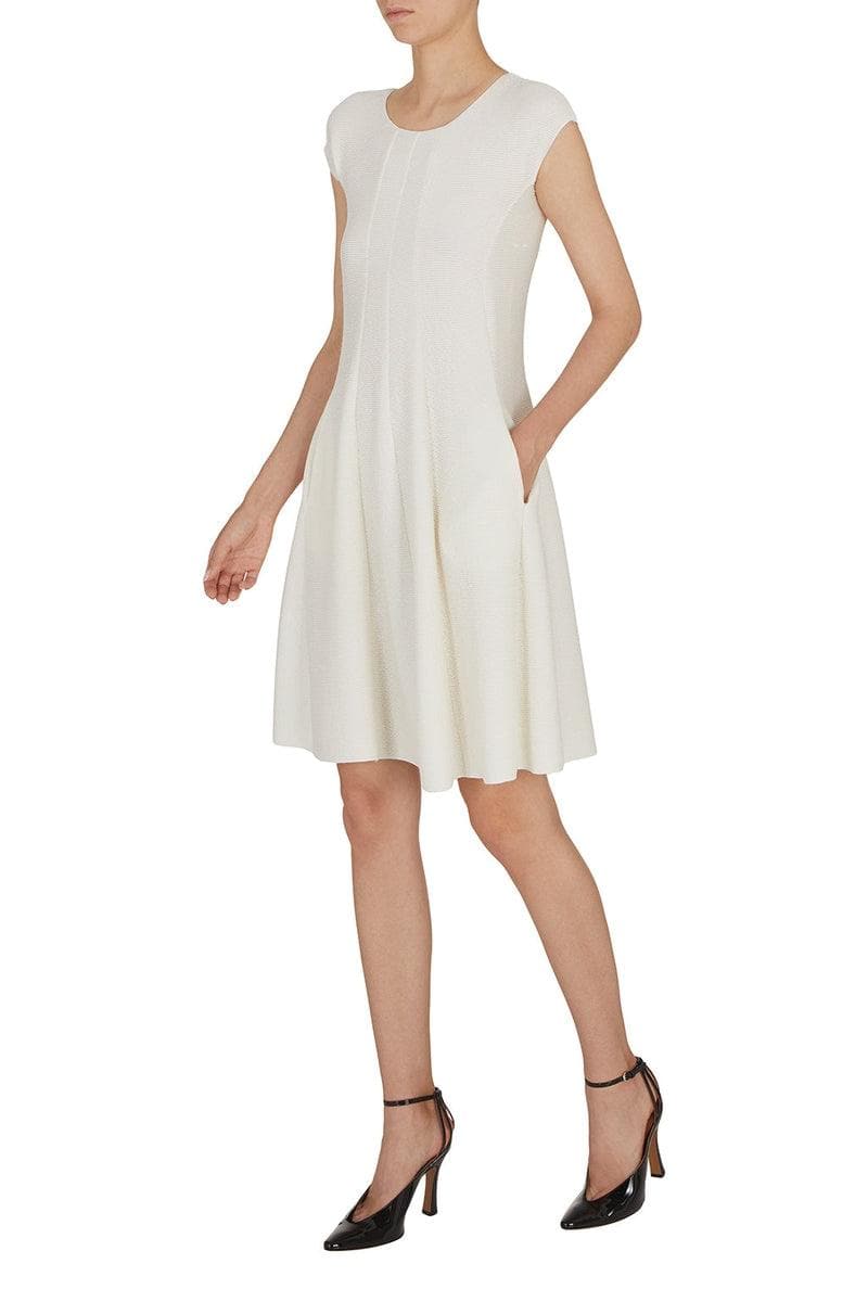 Abito svasato in jersey barré effetto ottoman - Vittorio Citro Boutique