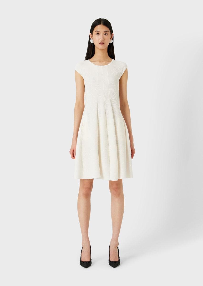 Abito svasato in jersey barré effetto ottoman - Vittorio Citro Boutique