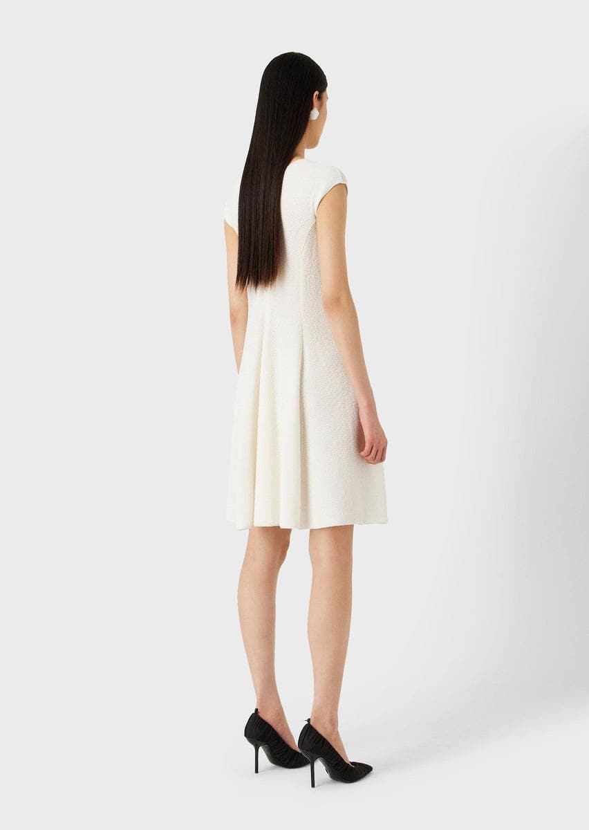 Abito svasato in jersey barré effetto ottoman - Vittorio Citro Boutique