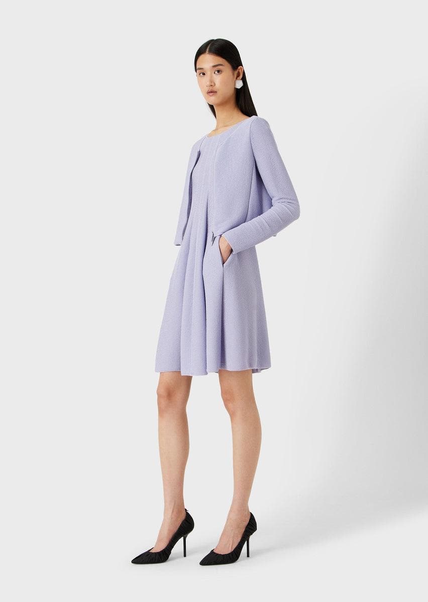 Abito svasato in jersey barré effetto ottoman - Vittorio Citro Boutique