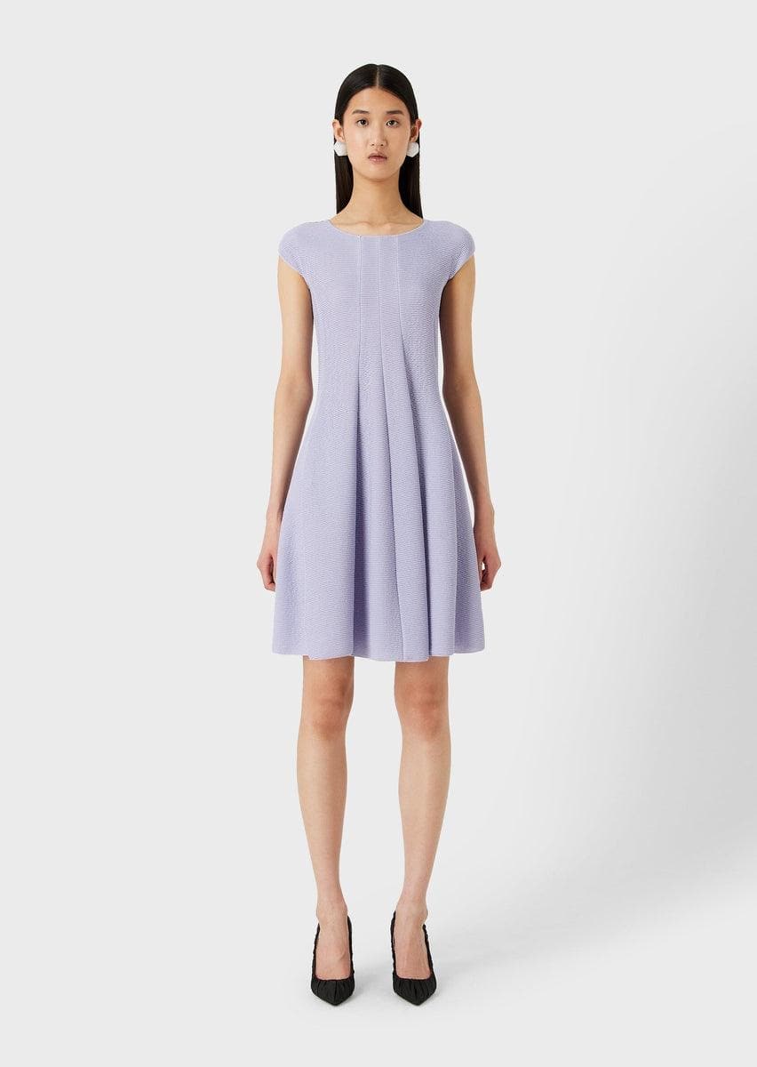 Abito svasato in jersey barré effetto ottoman - Vittorio Citro Boutique