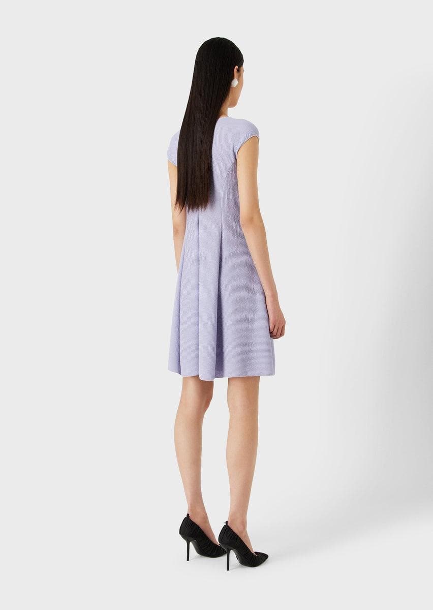 Abito svasato in jersey barré effetto ottoman - Vittorio Citro Boutique