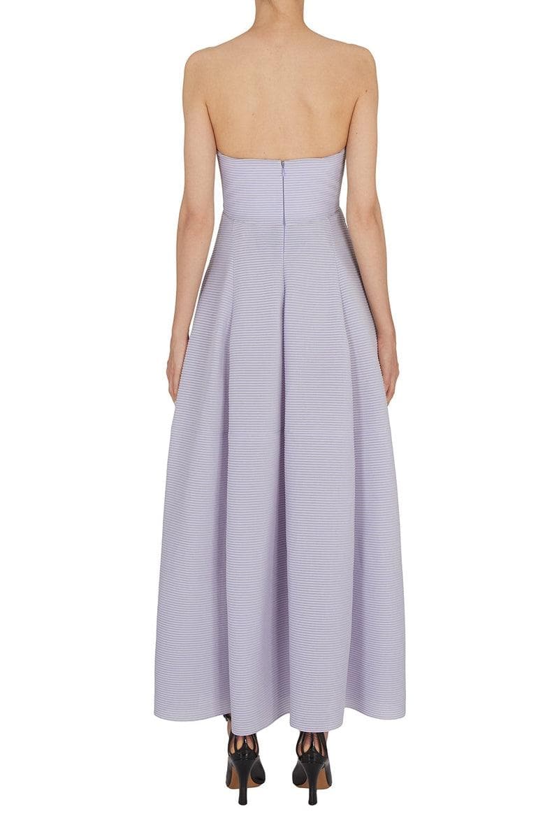 Abito lungo scollo cuore in tessuto barré a coste - Vittorio Citro Boutique