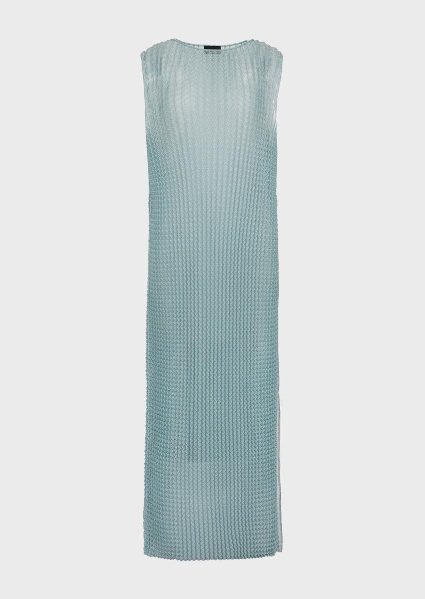 Abito lungo in maglia goffrata effetto 3D con maxi spacchi - Vittorio Citro Boutique