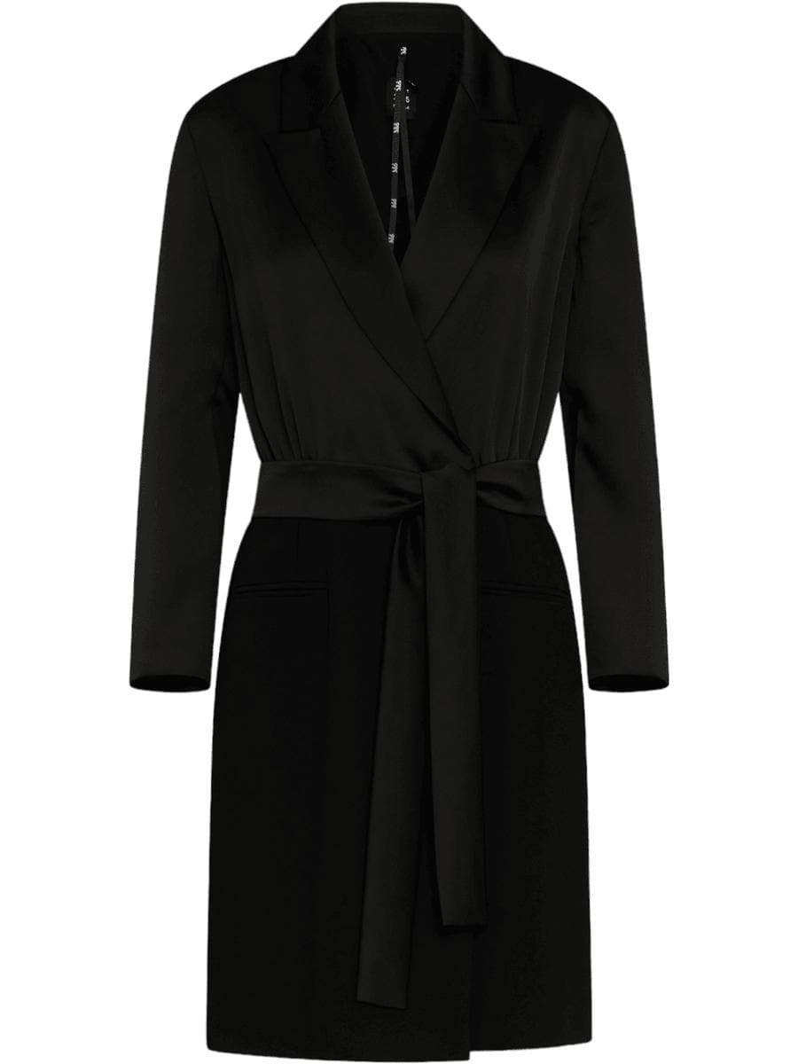 Abito corto in satin con gonna in crêpe - Vittorio Citro Boutique