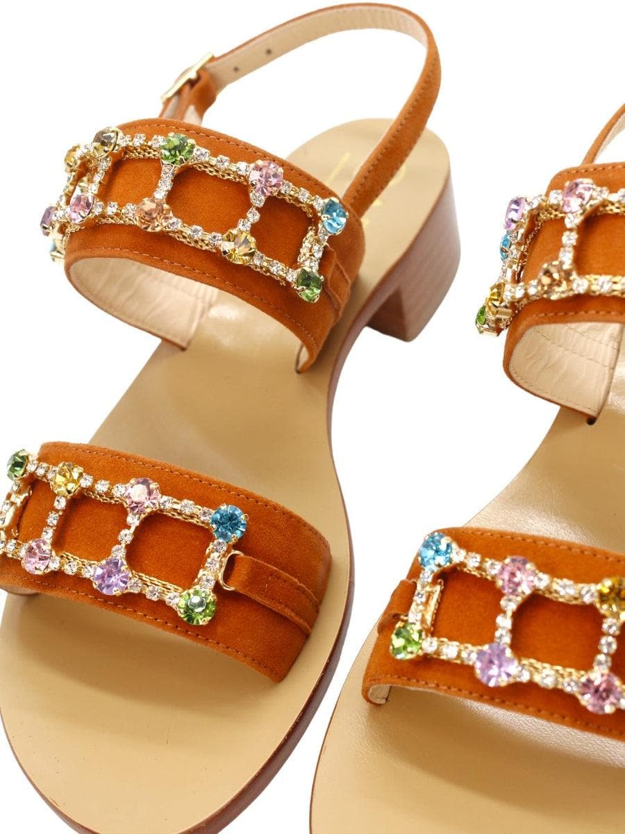 Sandali doppia fascia cornice cristalli-Sandali-Capri Vittorio Citro-Vittorio Citro Boutique