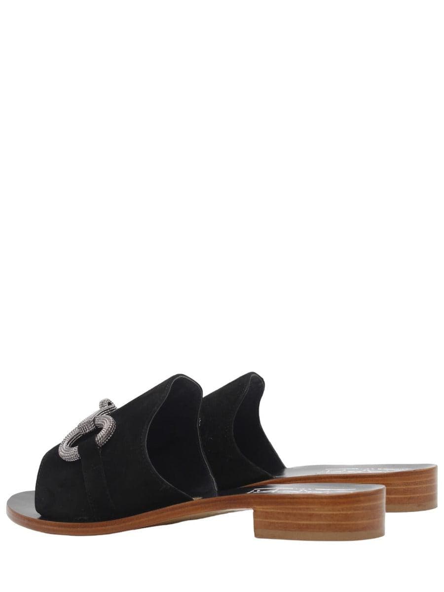 Ciabatte con applicazione catena-Ciabatte-Capri Vittorio Citro-Vittorio Citro Boutique