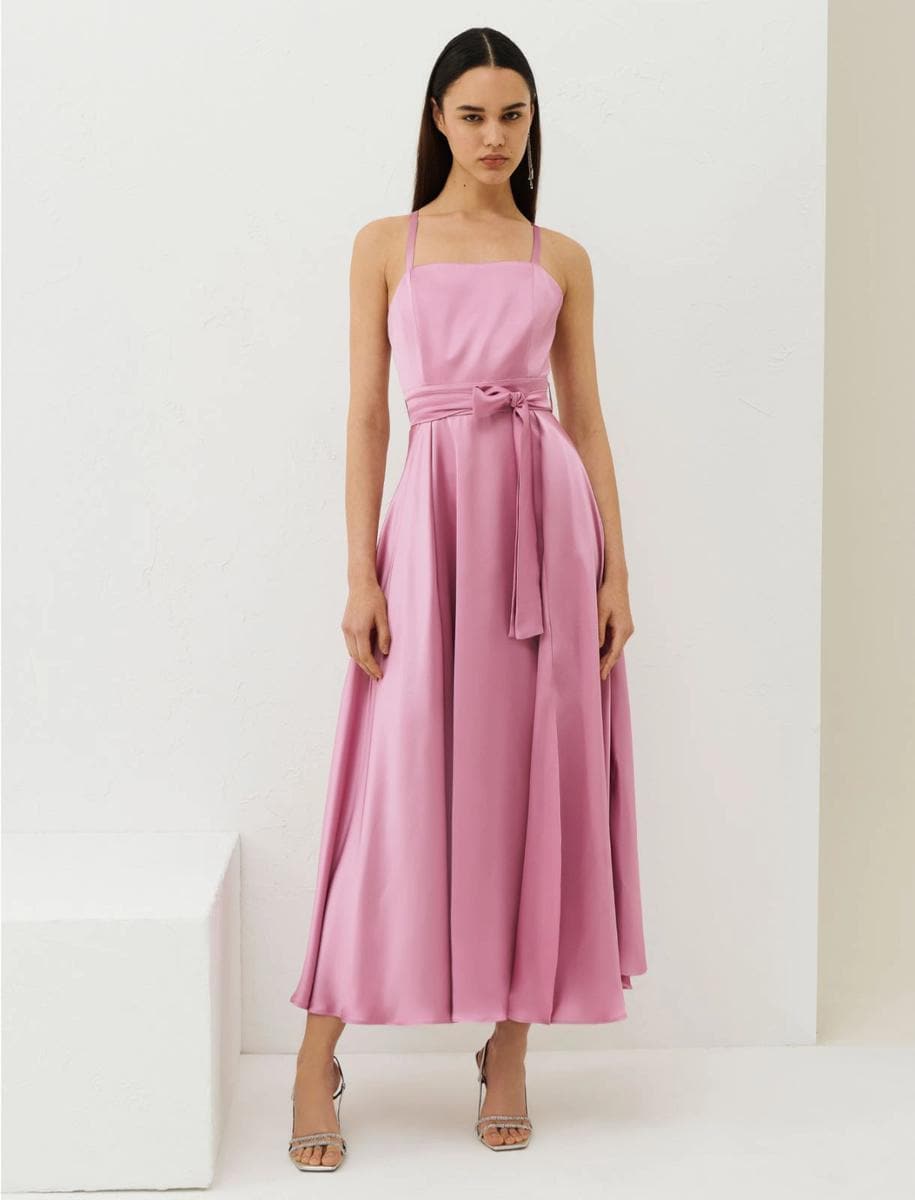 Abito Lungo Gioia di Marella in Satin Linea Fit Flare con