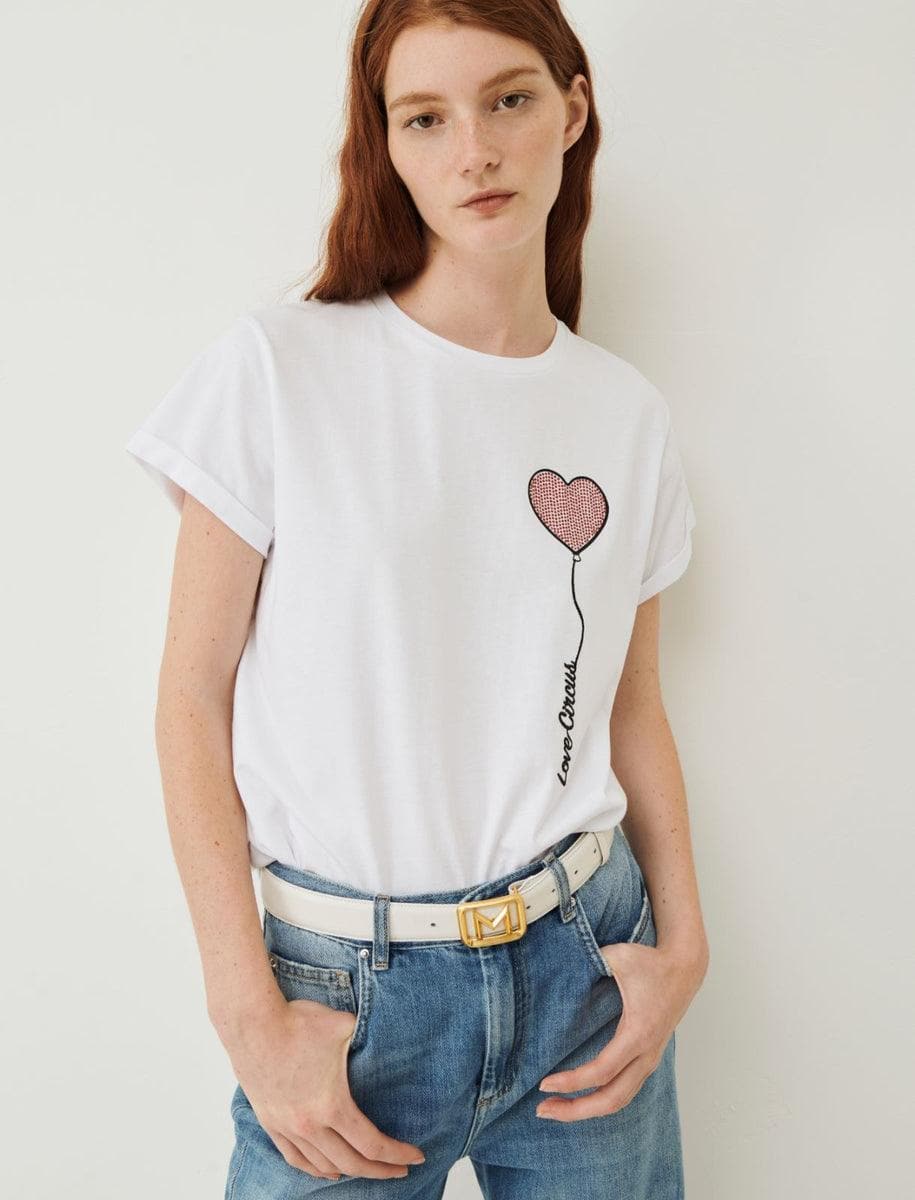 T-shirt in jersey stampa cuore - Vittorio Citro Boutique