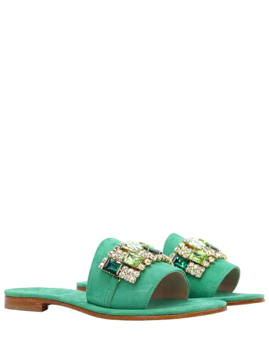 Ciabatte camoscio verde-Ciabatte-Capri Vittorio Citro-Vittorio Citro Boutique