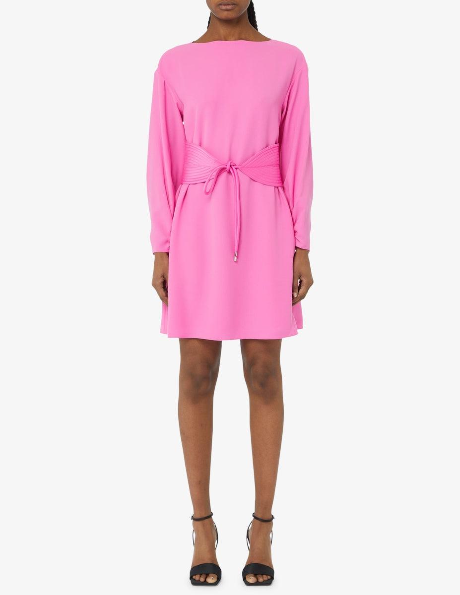 Abito tunica in tecno cady con fusciacca - Vittorio Citro Boutique