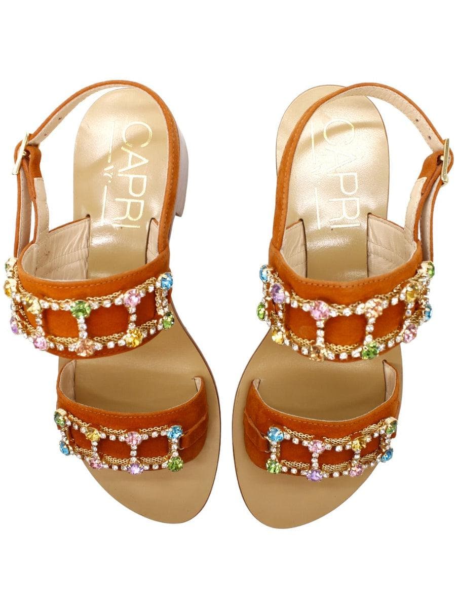 Sandali doppia fascia cornice cristalli-Sandali-Capri Vittorio Citro-Vittorio Citro Boutique