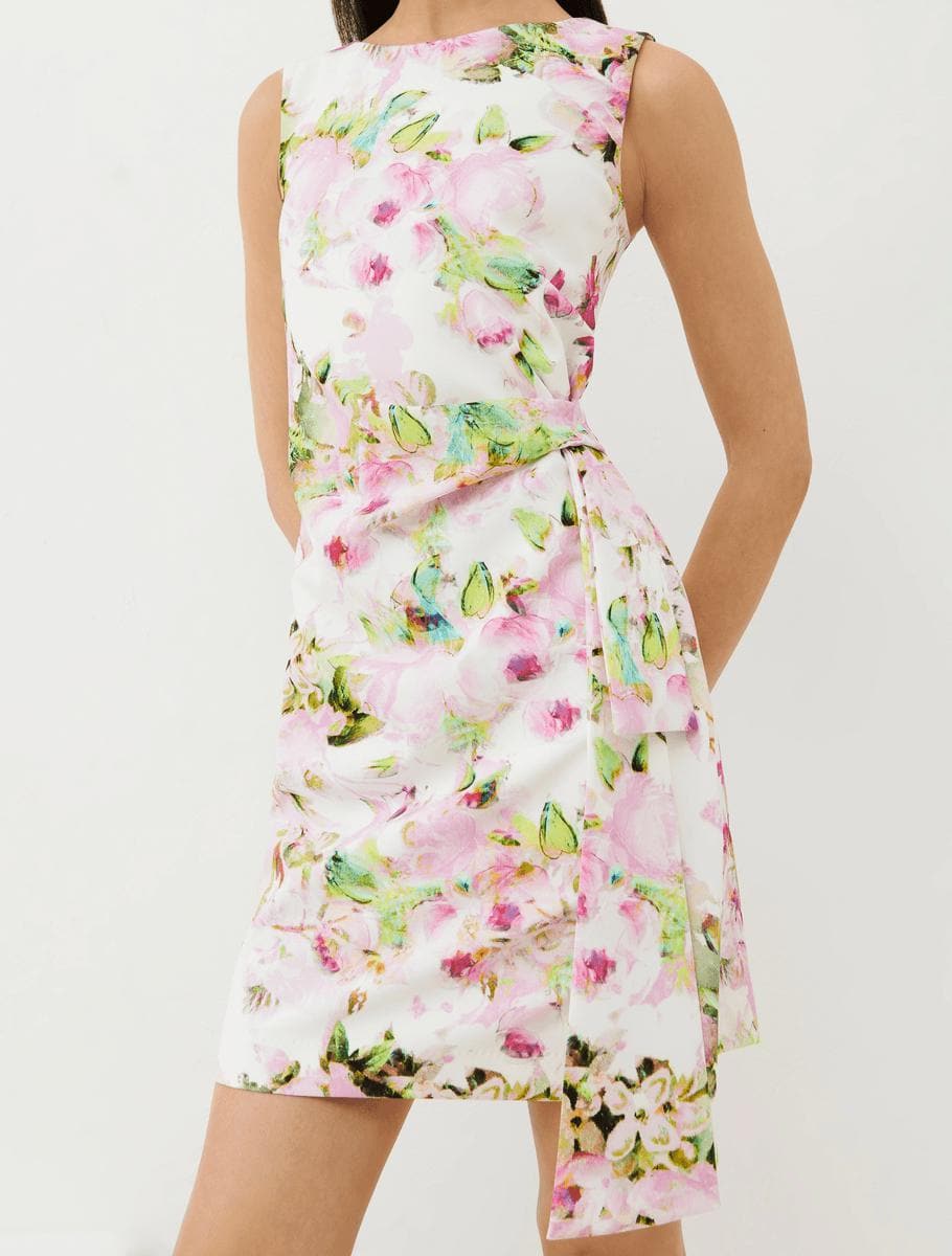 Abito al ginocchio in cady stampa floreale - Vittorio Citro Boutique