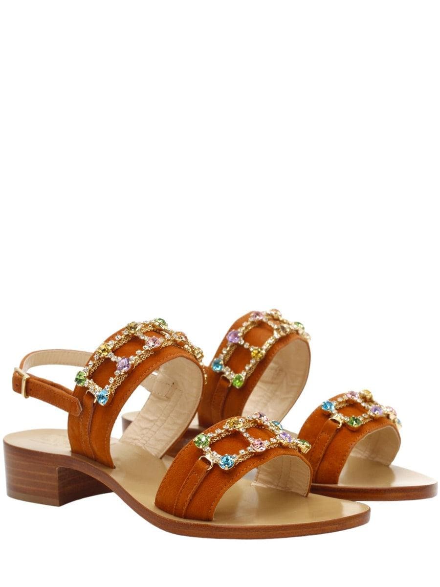 Sandali doppia fascia cornice cristalli-Sandali-Capri Vittorio Citro-Vittorio Citro Boutique