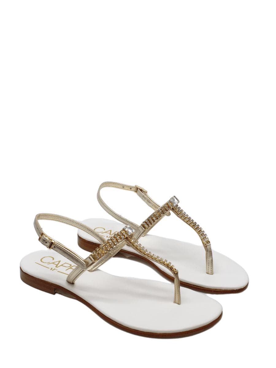 Infradito capri con cristalli in tinta - Vittorio Citro Boutique