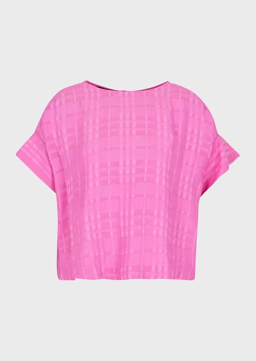 Top con bottoni sul retro in viscosa check - Vittorio Citro Boutique