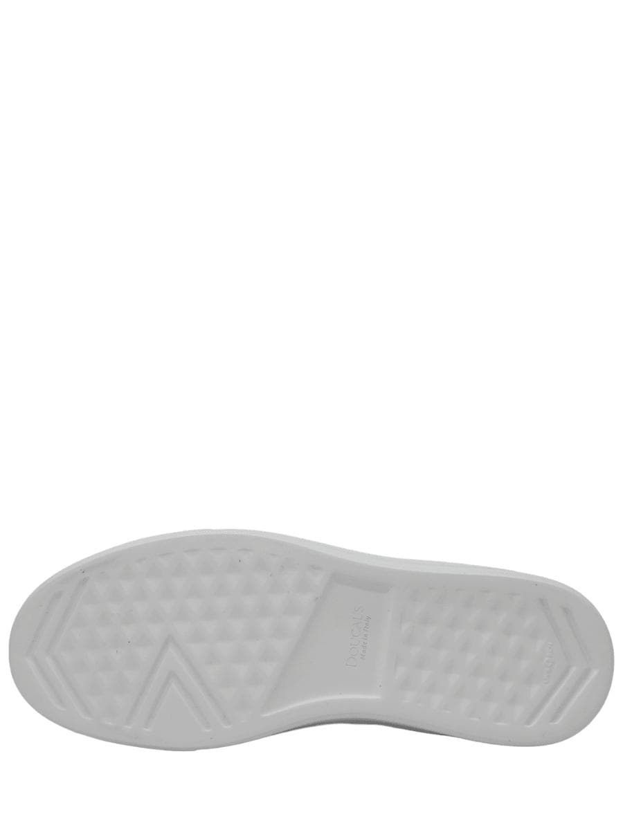 SNEAKERS IN PELLE CON DETTAGLIO TALLONE BLU - Vittorio Citro Boutique