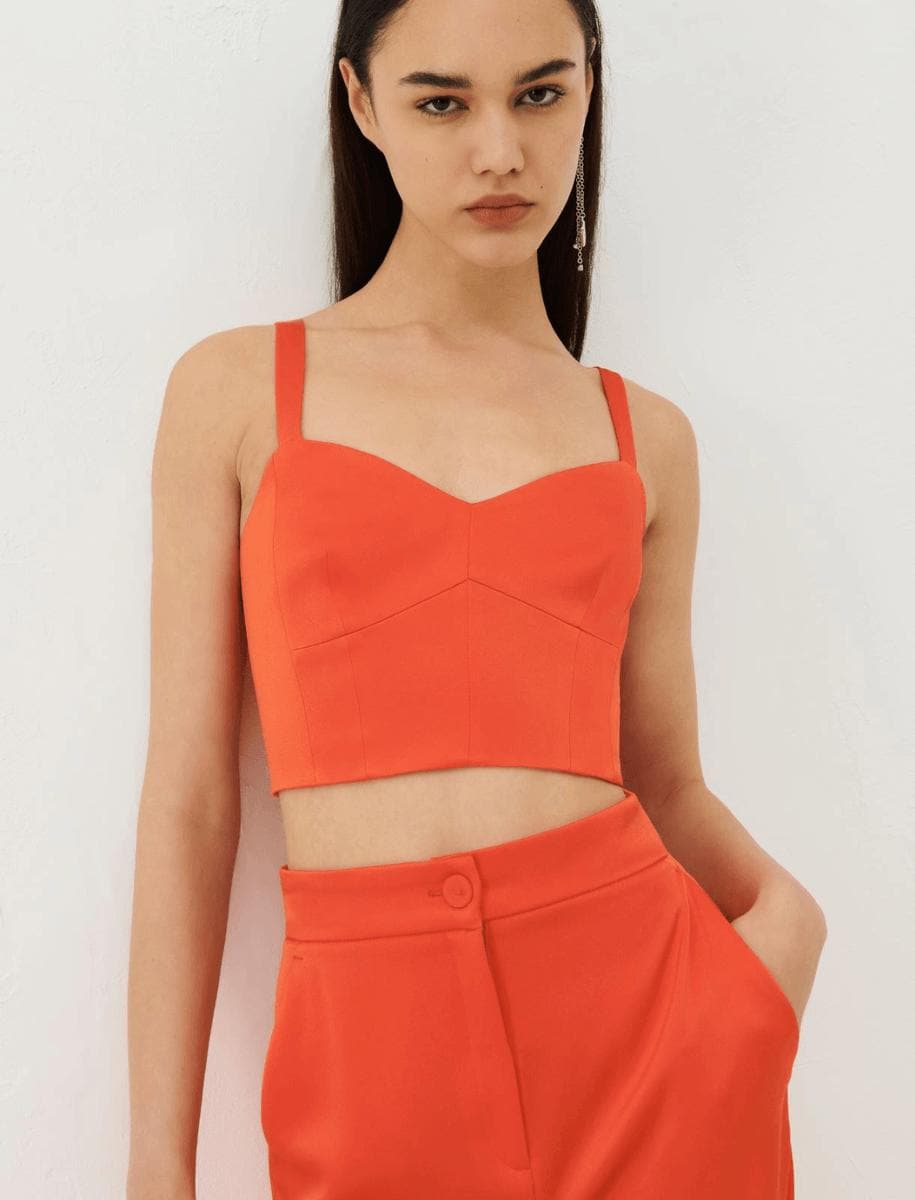 Crop top in satin - Vittorio Citro Boutique