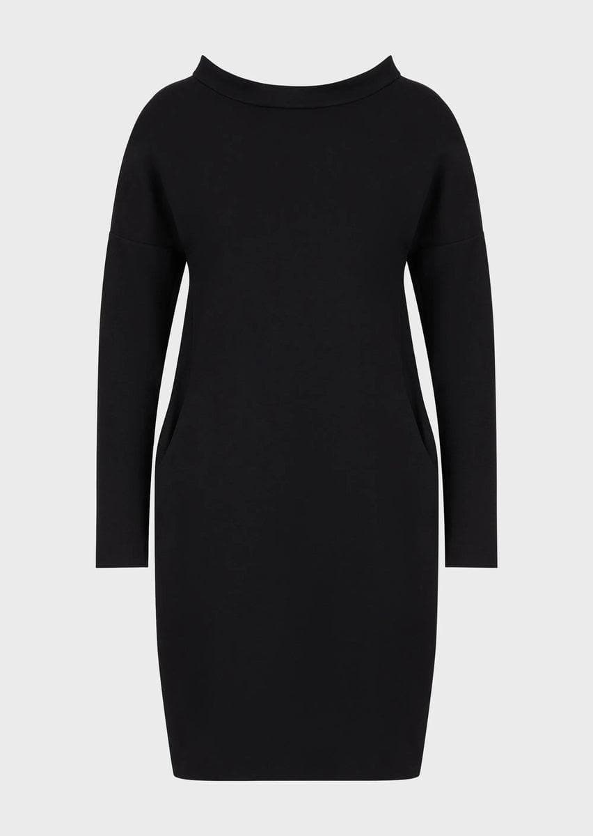 EMPORIO ARMANI - Abito con scollo barca in tessuto punto milano - Vittorio Citro Boutique