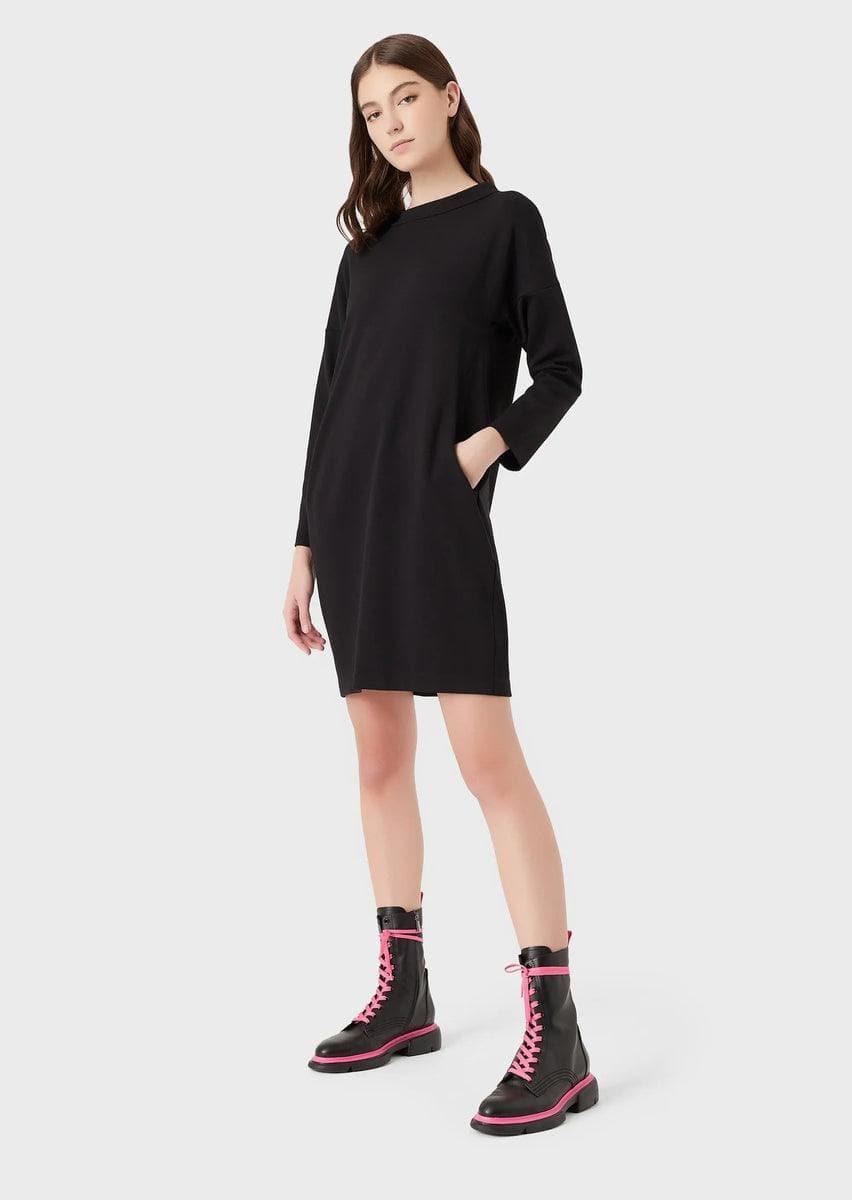 EMPORIO ARMANI - Abito con scollo barca in tessuto punto milano - Vittorio Citro Boutique