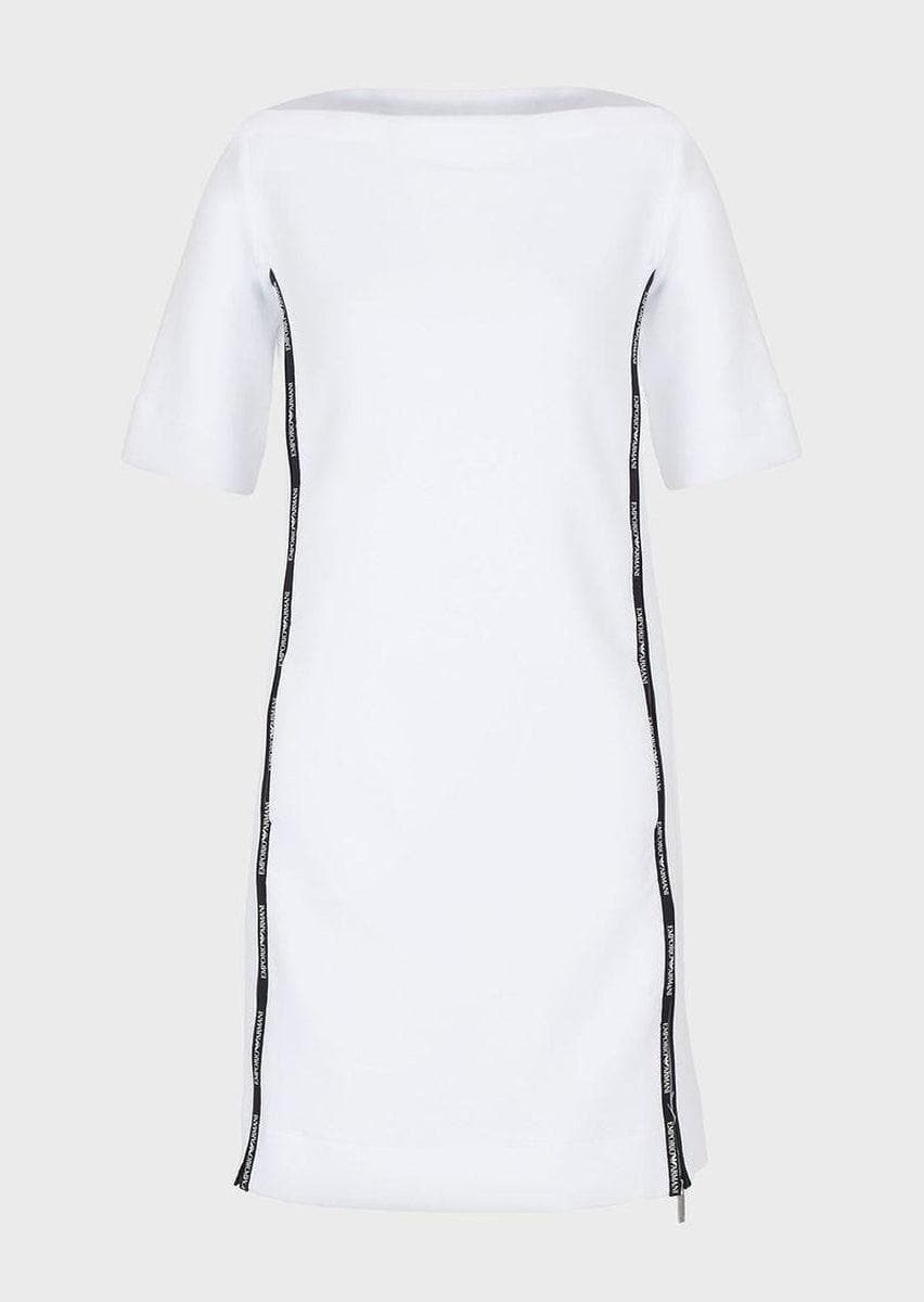 EMPORIO ARMANI - Abito in double jersey con zip e tape logato - Vittorio Citro Boutique