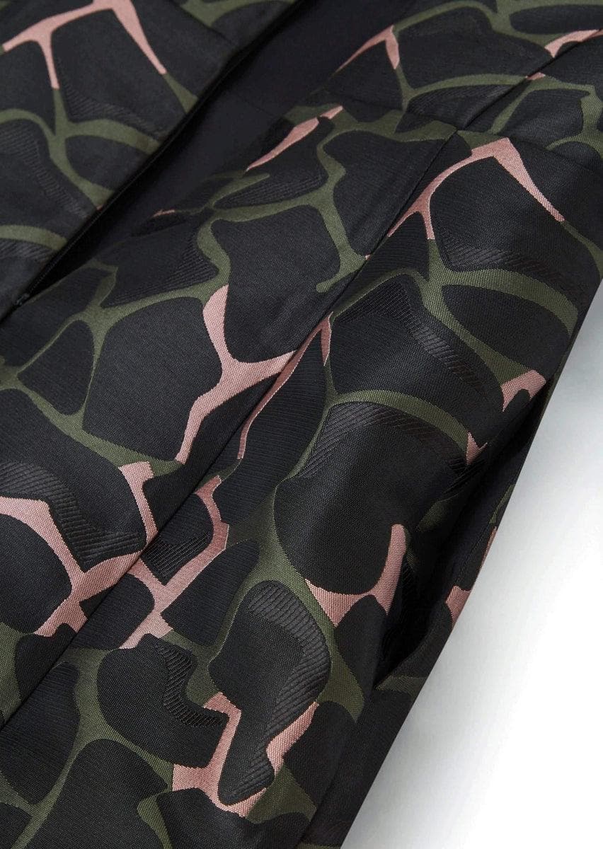 EMPORIO ARMANI - Abito in duchesse con jacquard leoflower - Vittorio Citro Boutique