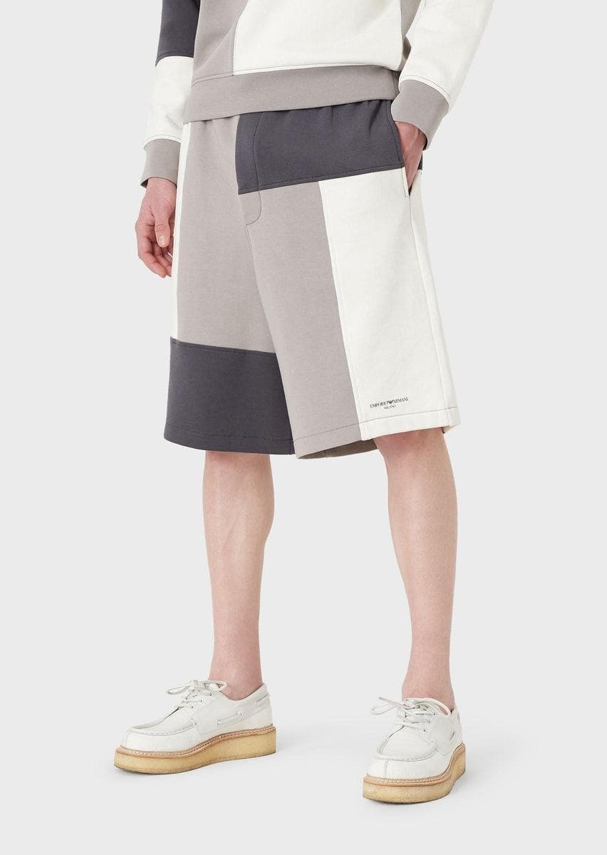 EMPORIO ARMANI - Bermuda con coulisse in jersey color-block - Vittorio Citro Boutique