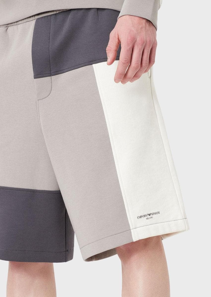 EMPORIO ARMANI - Bermuda con coulisse in jersey color-block - Vittorio Citro Boutique