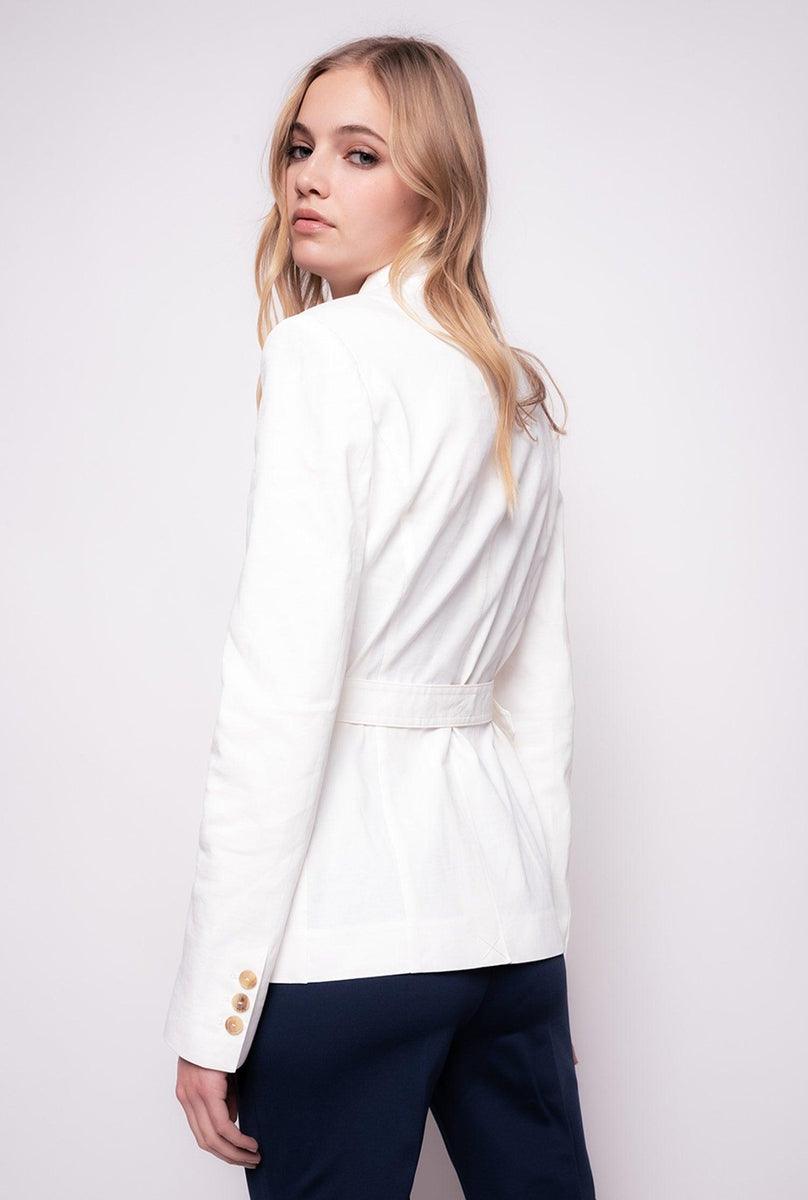 PINKO - Blazer in tela di lino con cintura love birds - Vittorio Citro Boutique