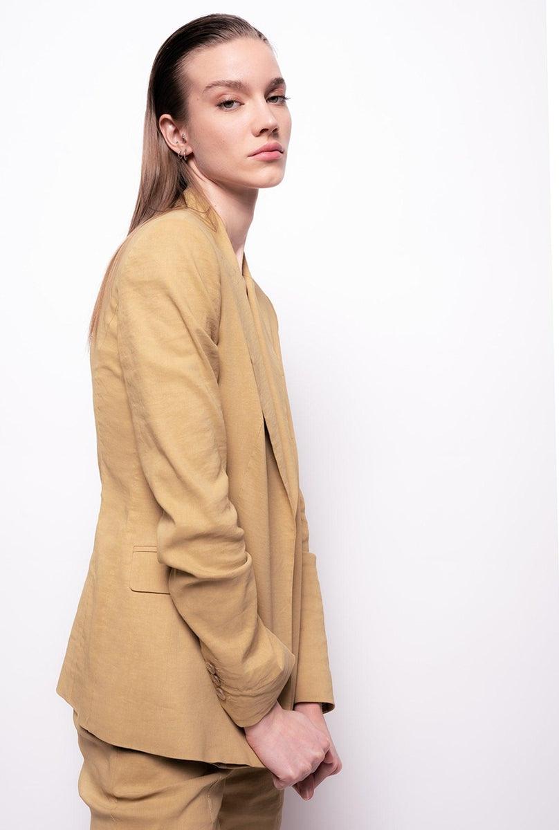 PINKO - Blazer in tela di lino con cintura love birds - Vittorio Citro Boutique