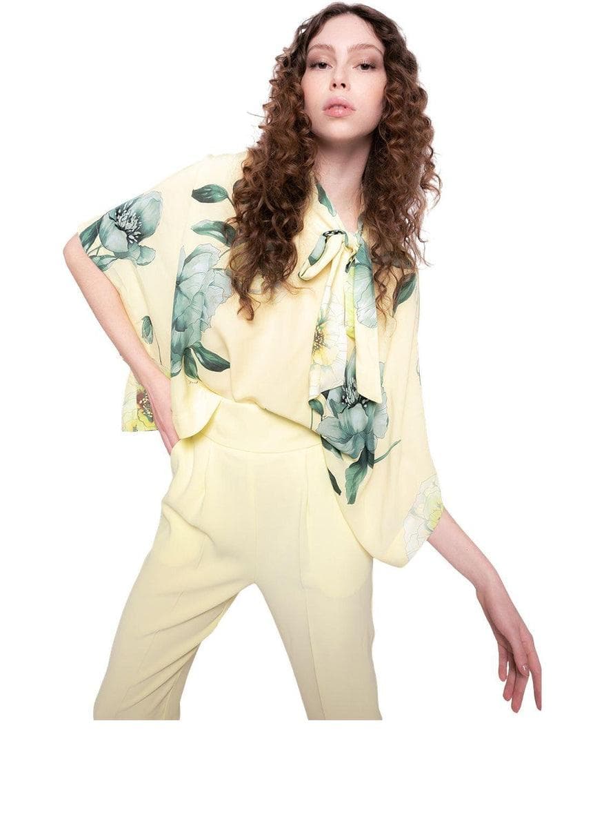 PINKO - Blusa corta con stampa rose - Vittorio Citro Boutique