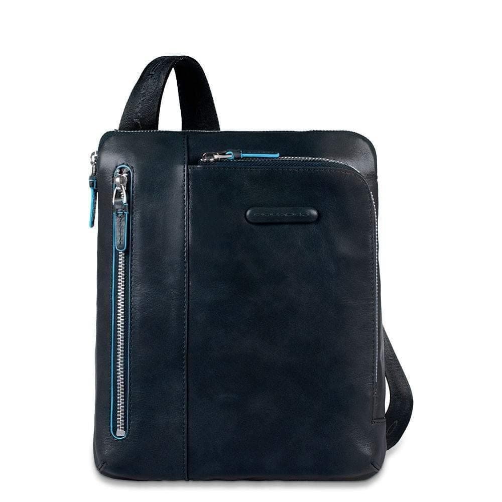 PIQUADRO - Borsello porta ipad/ipad®air, doppia tasca frontal blue square - Vittorio Citro Boutique