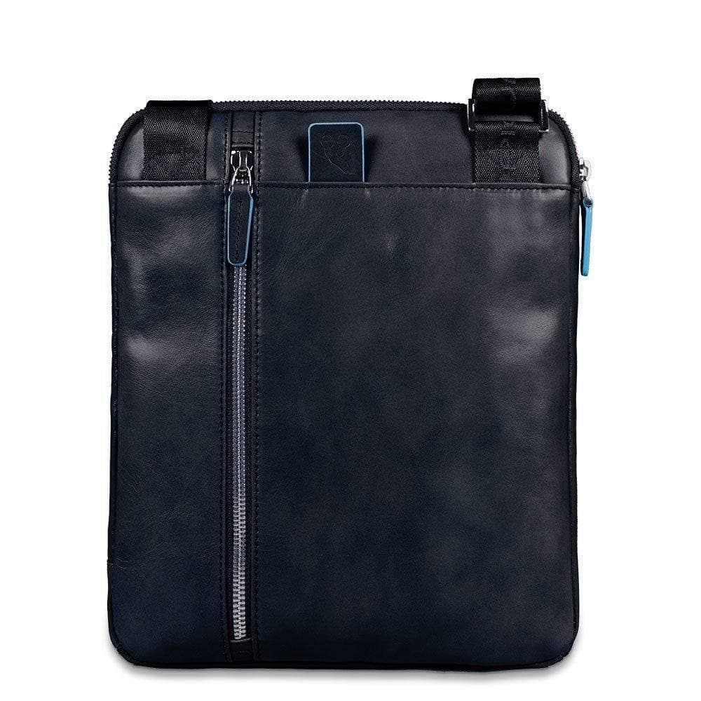 PIQUADRO - Borsello porta ipad/ipad®air, doppia tasca frontal blue square - Vittorio Citro Boutique