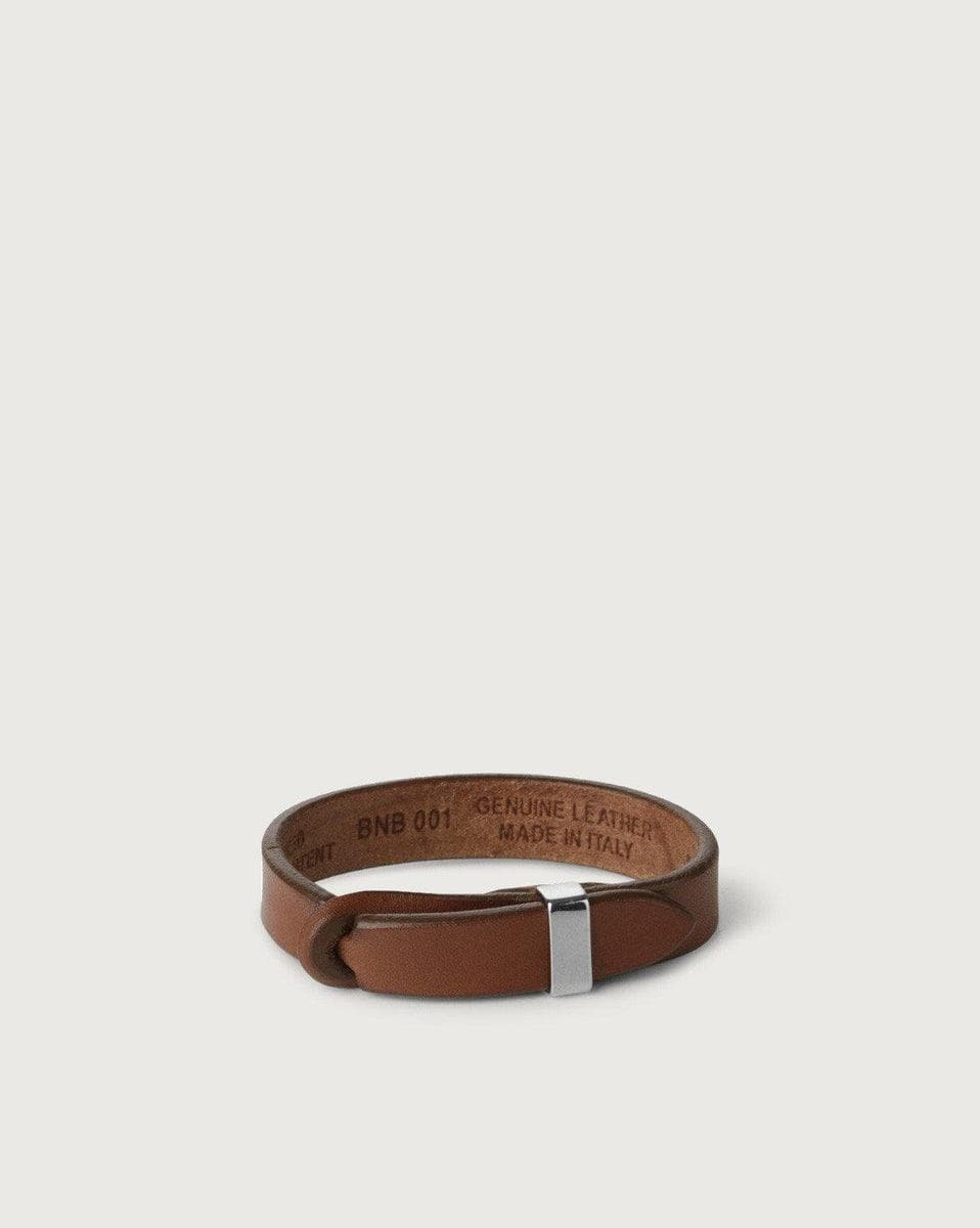 ORCIANI - Bracciale nobuckle bull in cuoio con dettaglio argento - Vittorio Citro Boutique