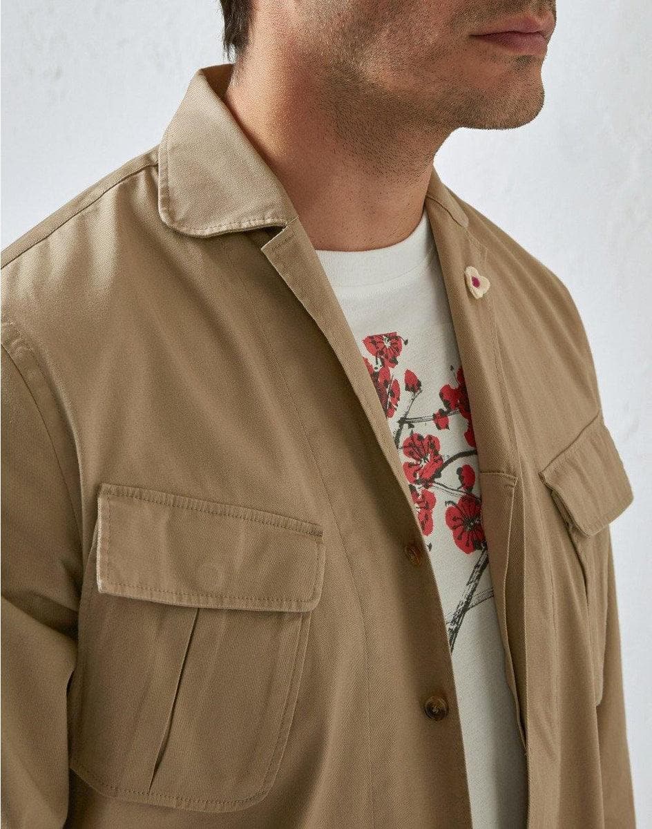 LARDINI - Camicia aviatore beige - Vittorio Citro Boutique